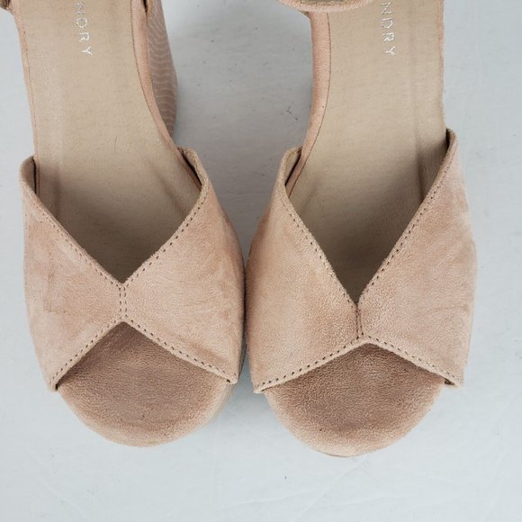 Chinese Laundry Womens Shell Pink Suede Platform Wedge Sandals size 9 - Picture 5 of 16